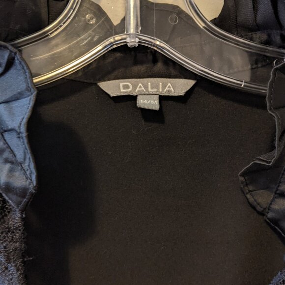 Vintage Y2K Black Lace Satin Blouse Witchy Whimsygoth Vamp V Neck Sz M - Picture 7 of 8